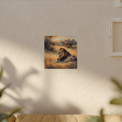 Matte Wall Canvas - Lion Sunrise - African Safari Collection