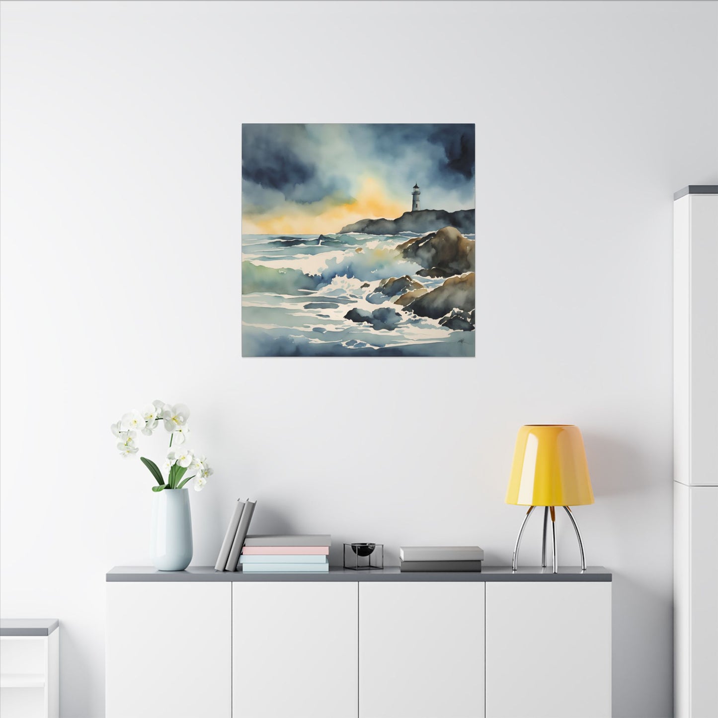 Matte Wall Canvas - Lighthouse - Neptune's Nursery Collection