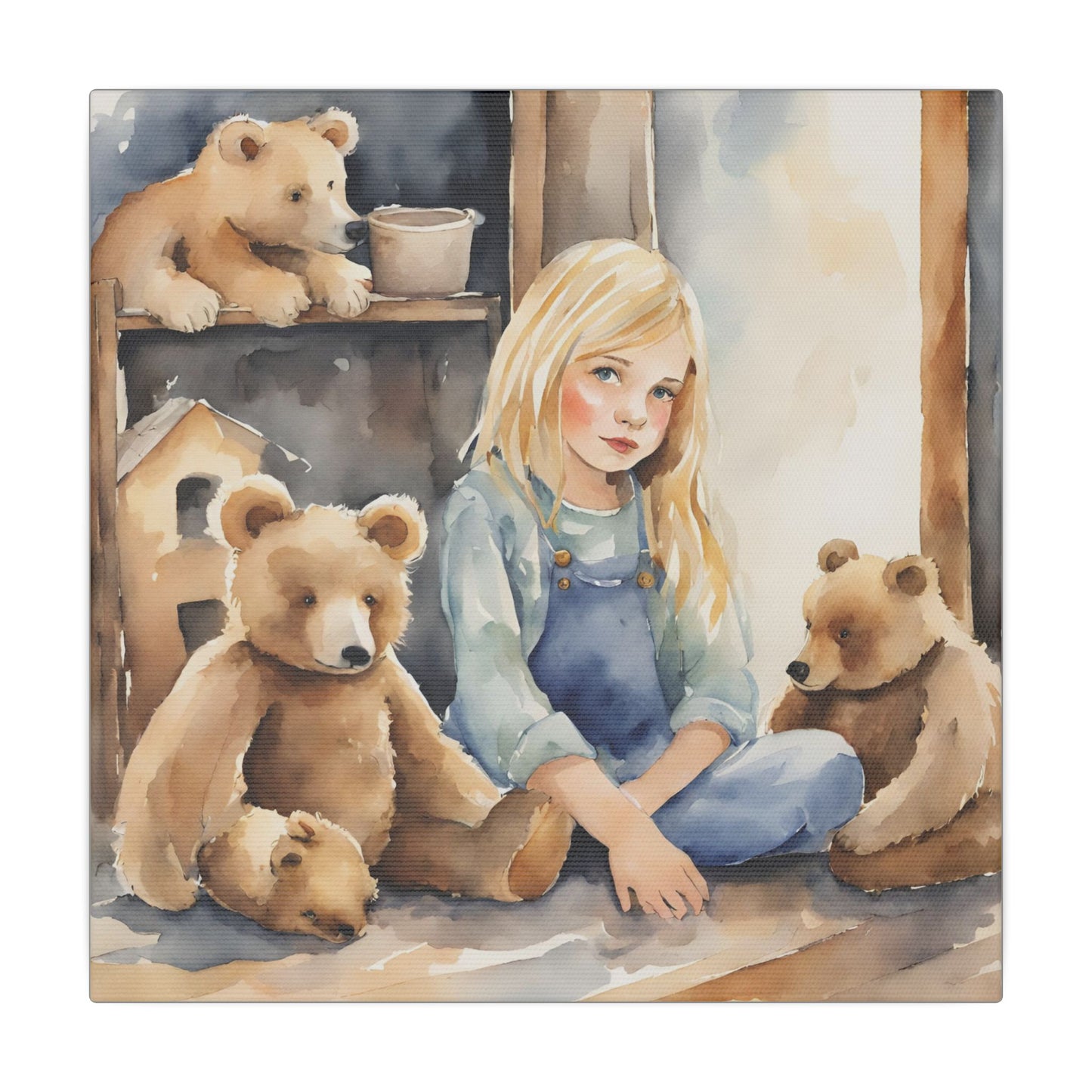 Matte Wall Canvas - Goldilocks - Nursery Rhymes Collection